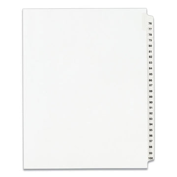 Avery® Preprinted Legal Exhibit Side Tab Index Dividers, Avery Style, 25-tab, 76 To 100, 11 X 8.5, White, 1 Set, (1333) freeshipping - TVN Wholesale